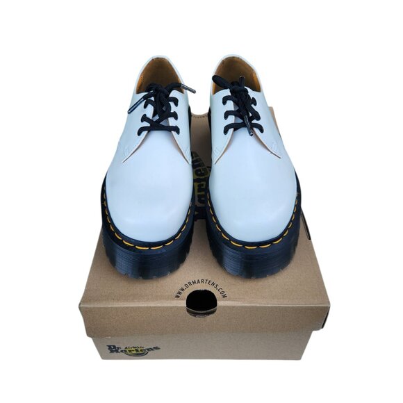 Dr. Martens 1461 Quad Smooth Leather Platform White Shoes Men's 7 / Women's 8 - Picture 1 of 9